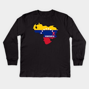 Venezuela flag & map Kids Long Sleeve T-Shirt